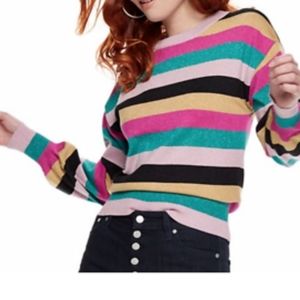 Nine West Striped Glitter Sweater